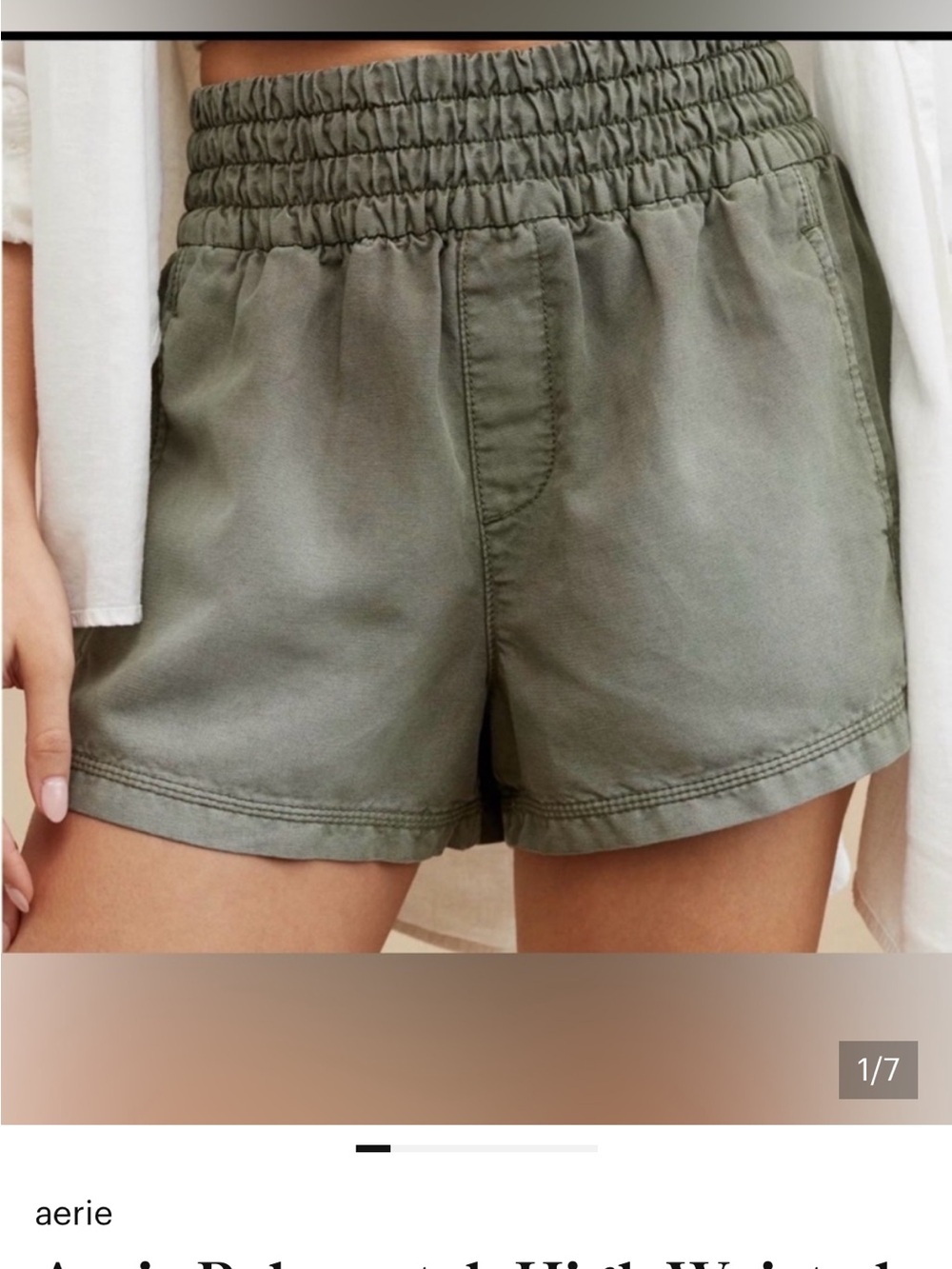 Aerie babe watch high waisted shorts green small